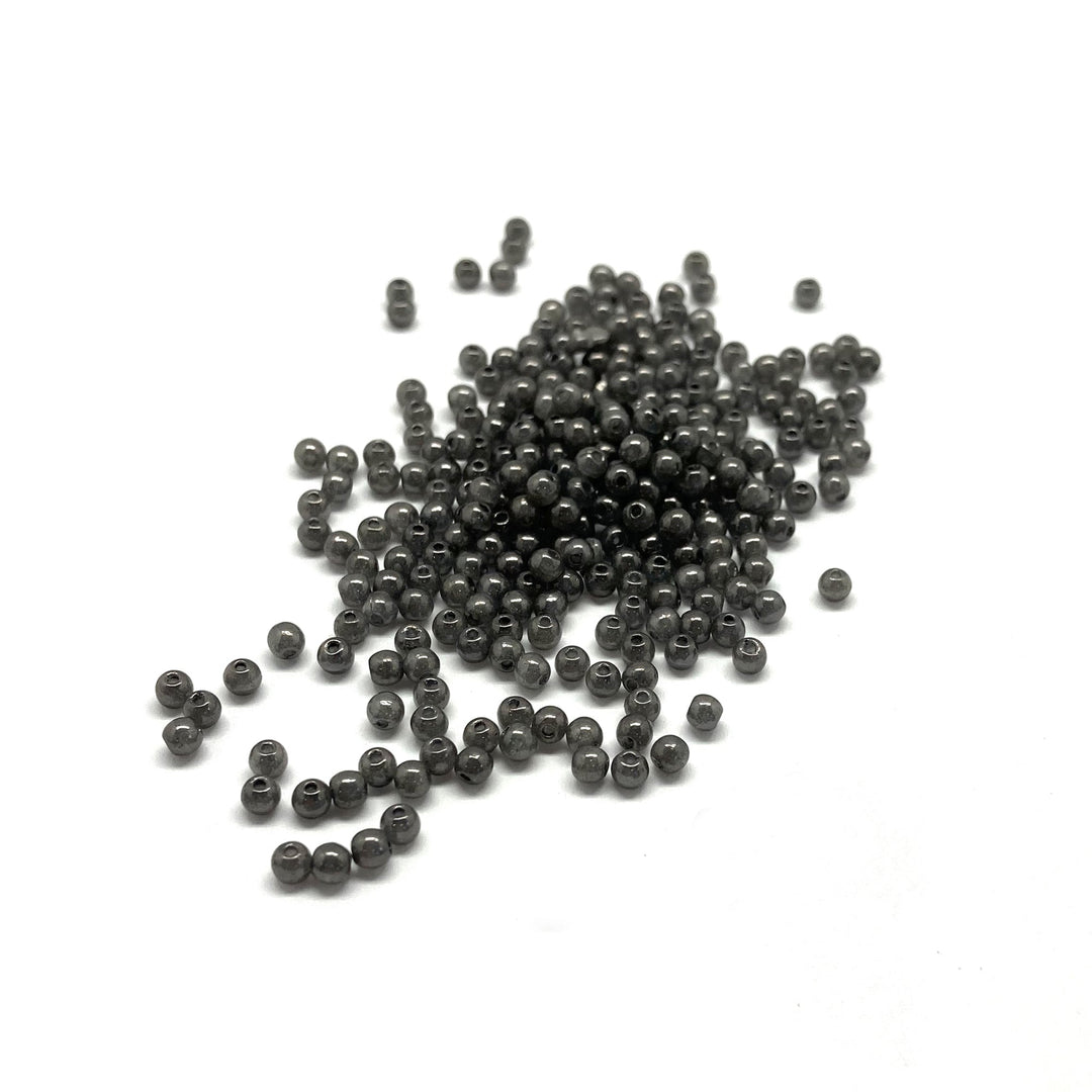 Recycelte Glasperlen 3 mm - Charcoal Grey
