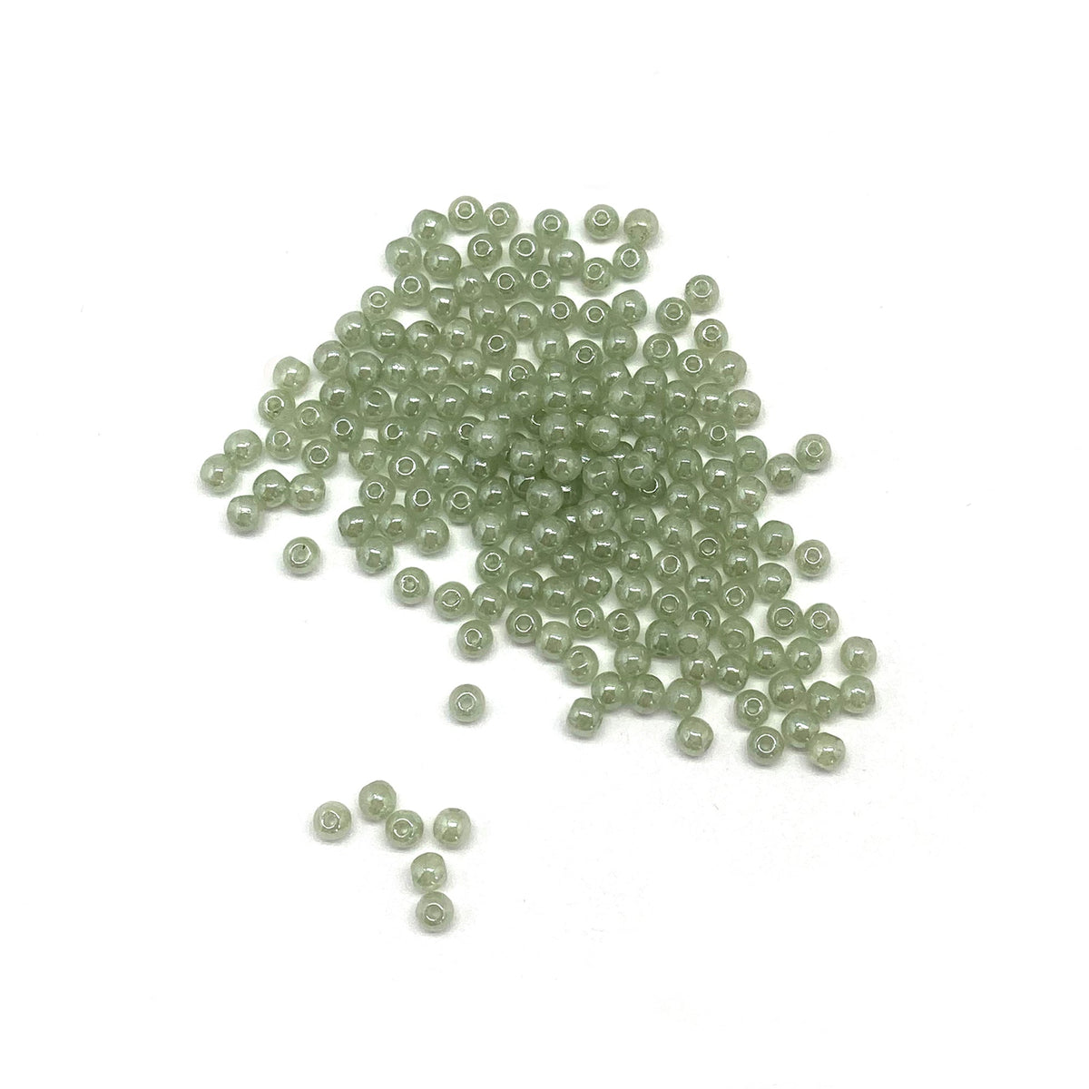 Recycelte Glasperlen 3 mm - Fern Green - PerlineBeads