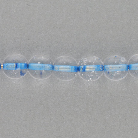 Recycelte Glasperlen 8 mm - Lined Bubbles Blue - PerlineBeads