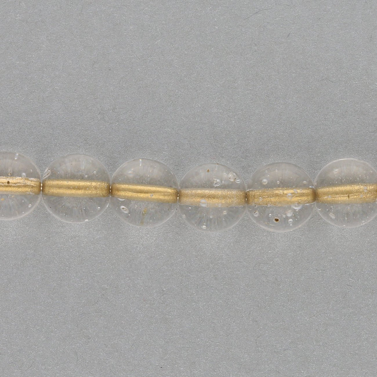 Recycelte Glasperlen 8 mm - Lined Bubbles Gold - PerlineBeads