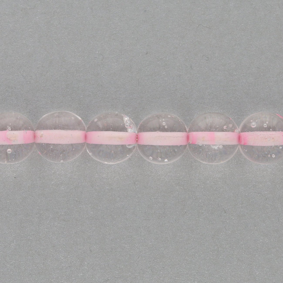 Recycelte Glasperlen 8 mm - Lined Bubbles Pink - PerlineBeads