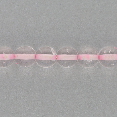 Recycelte Glasperlen 8 mm - Lined Bubbles Pink - PerlineBeads