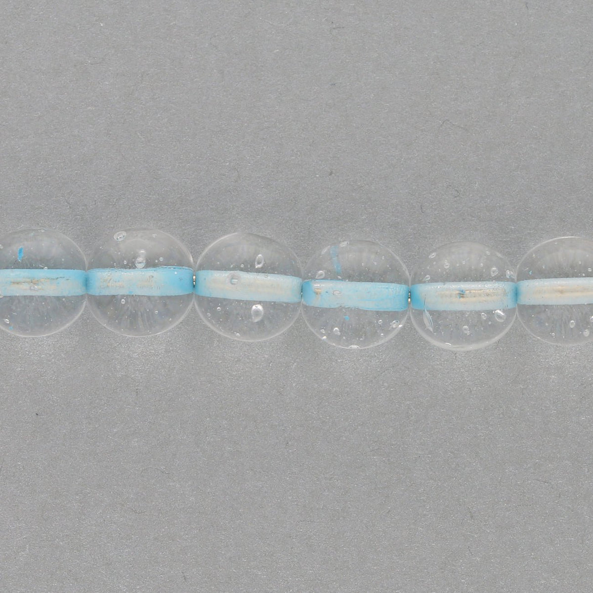 Recycelte Glasperlen 8 mm - Lined Bubbles Seagreen - PerlineBeads