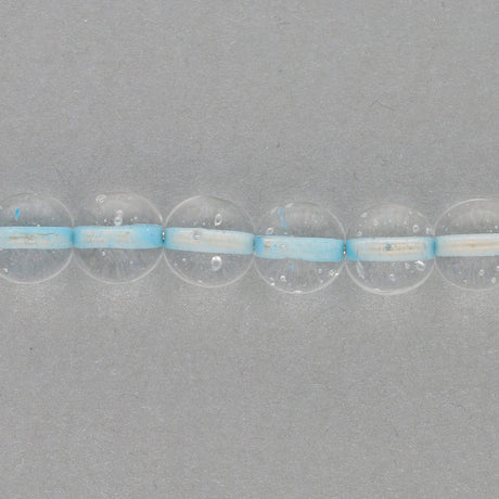 Recycelte Glasperlen 8 mm - Lined Bubbles Seagreen - PerlineBeads