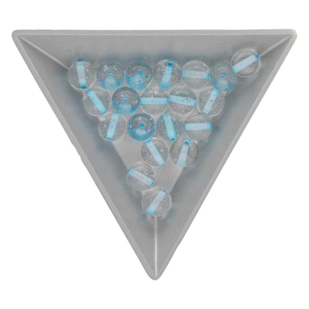 Recycelte Glasperlen 8 mm - Lined Bubbles Seagreen - PerlineBeads