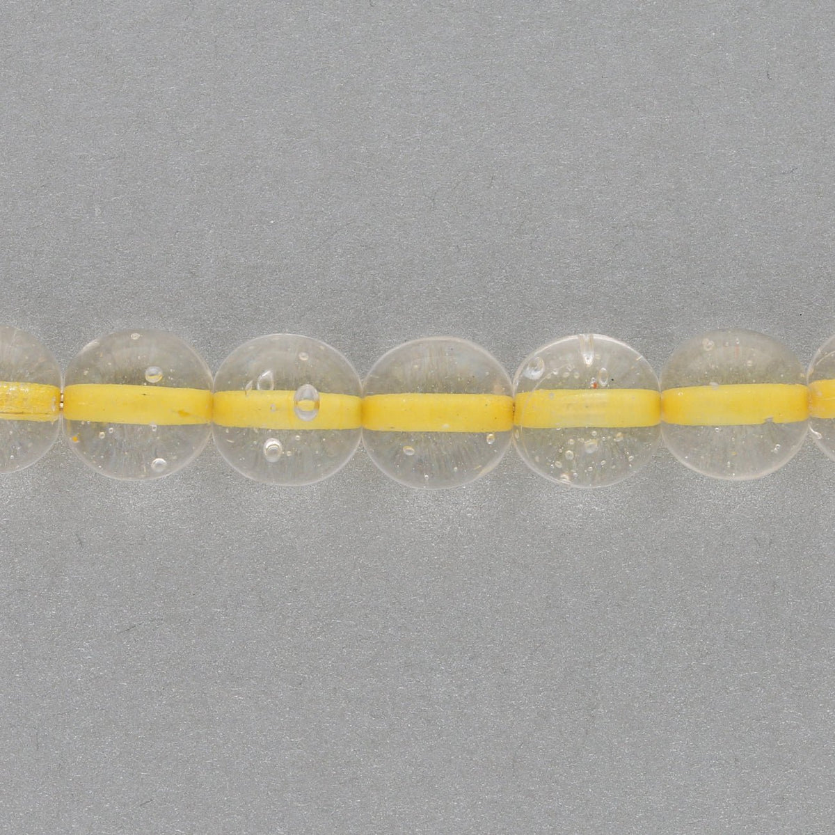 Recycelte Glasperlen 8 mm - Lined Bubbles Yellow - PerlineBeads