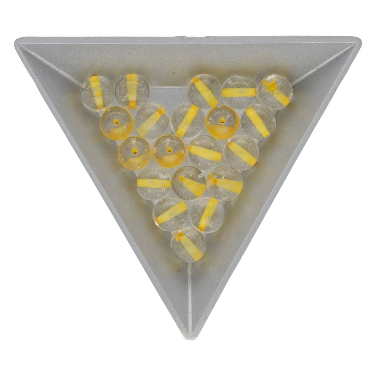 Recycelte Glasperlen 8 mm - Lined Bubbles Yellow - PerlineBeads