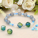 Recycelte Glasperlen 8 mm - Matt Night Blue - PerlineBeads