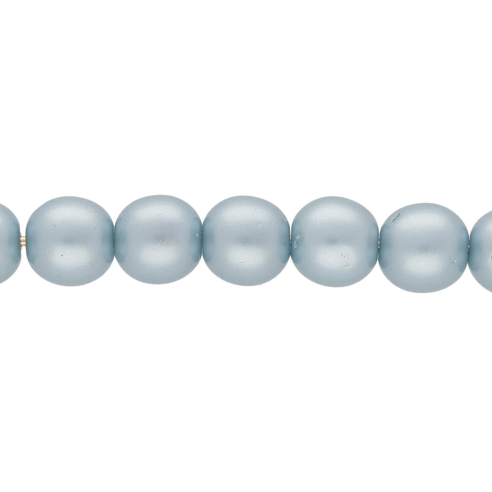 Recycelte Glasperlen 8 mm - Pearly Ash blue Bubbles - PerlineBeads