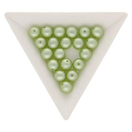 Recycelte Glasperlen 8 mm - Pearly Green Bubbles - PerlineBeads