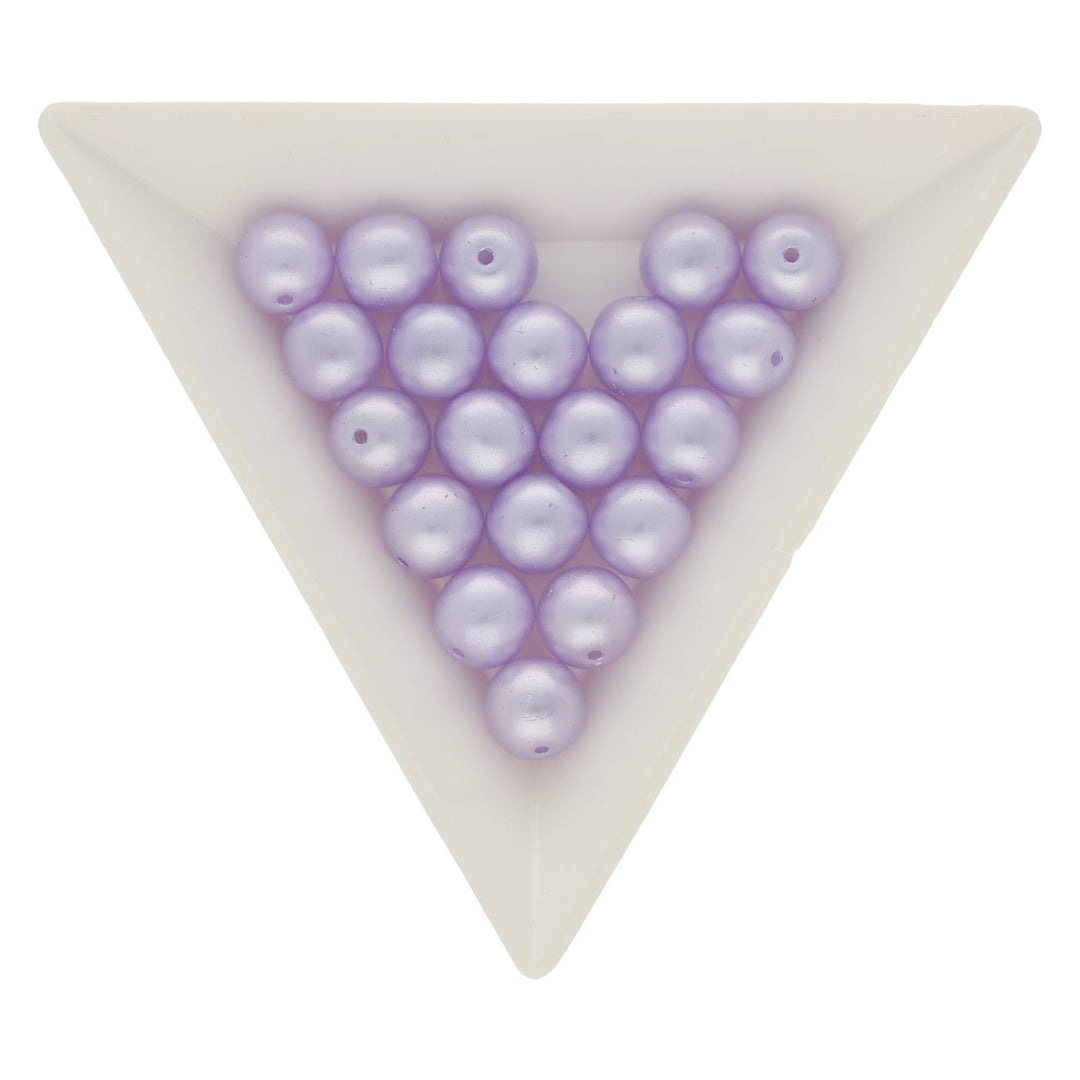 Recycelte Glasperlen 8 mm - Pearly Lilac Bubbles - PerlineBeads