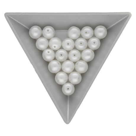 Recycelte Glasperlen 8 mm - Pearly White Bubbles - PerlineBeads