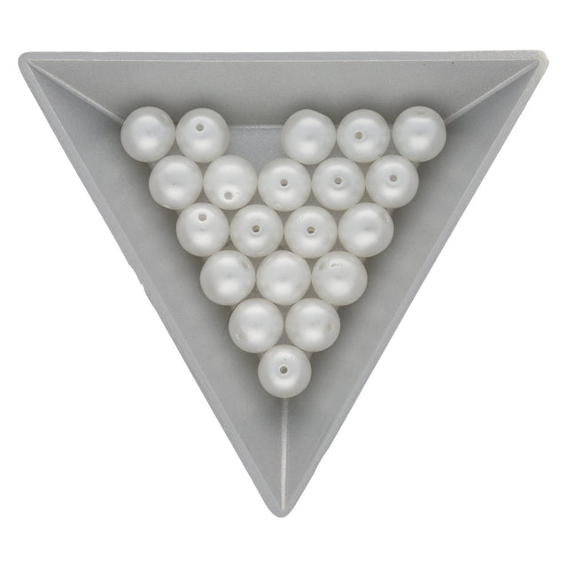 Recycelte Glasperlen 8 mm - Pearly White Bubbles - PerlineBeads