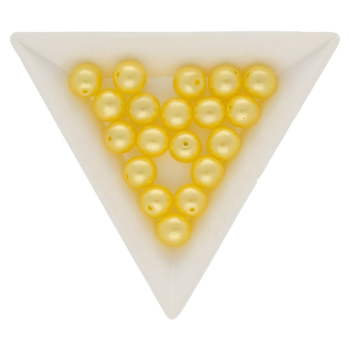 Recycelte Glasperlen 8 mm - Pearly Yellow Bubbles - PerlineBeads