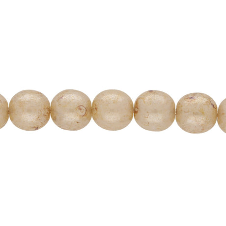 Recycelte Glasperlen 8 mm - Travertine Bubbles Beige - PerlineBeads