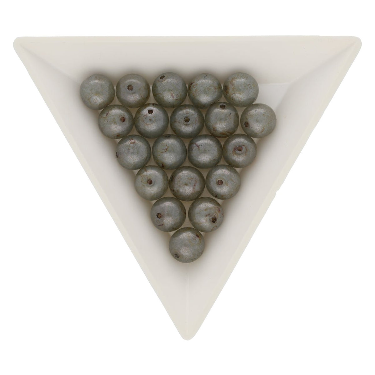Recycelte Glasperlen 8 mm - Travertine Bubbles Green - PerlineBeads