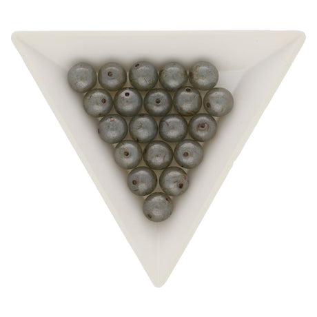 Recycelte Glasperlen 8 mm - Travertine Bubbles Green - PerlineBeads