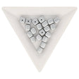 Recycelte Glasperlen "Cubes" - Matt Silver - PerlineBeads