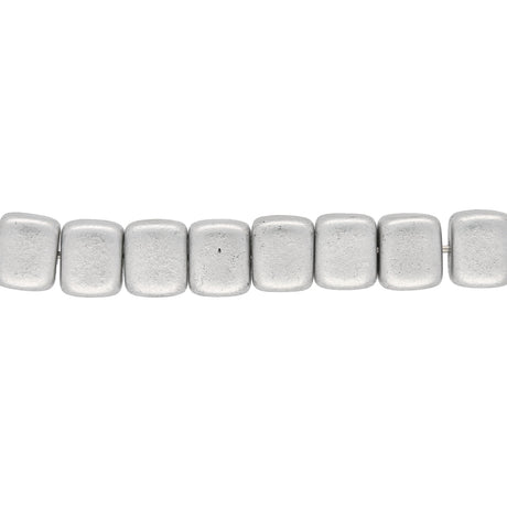Recycelte Glasperlen "Cubes" - Matt Silver - PerlineBeads