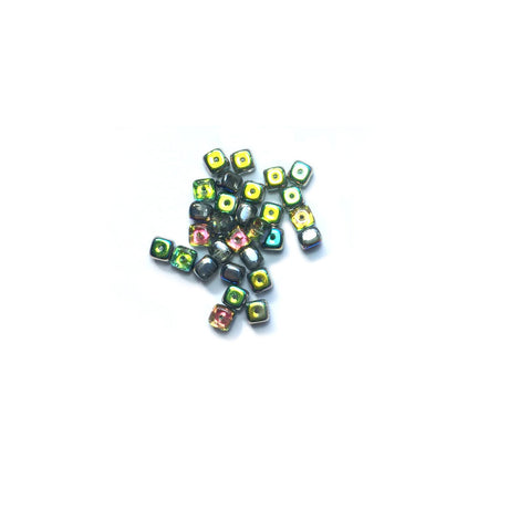 Recycelte Glasperlen "Cubes" - Metallic Rainbow - PerlineBeads