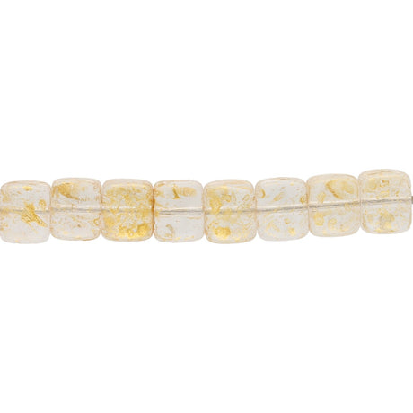 Recycelte Glasperlen "Cubes" - Rough Gold - PerlineBeads