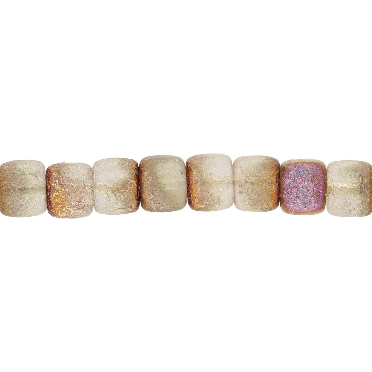 Recycelte Glasperlen "Cubes" - Rusty - PerlineBeads
