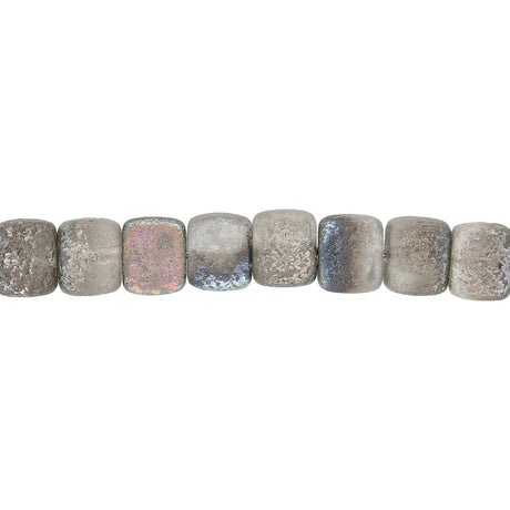 Recycelte Glasperlen "Cubes" - Rusty Chrome - PerlineBeads