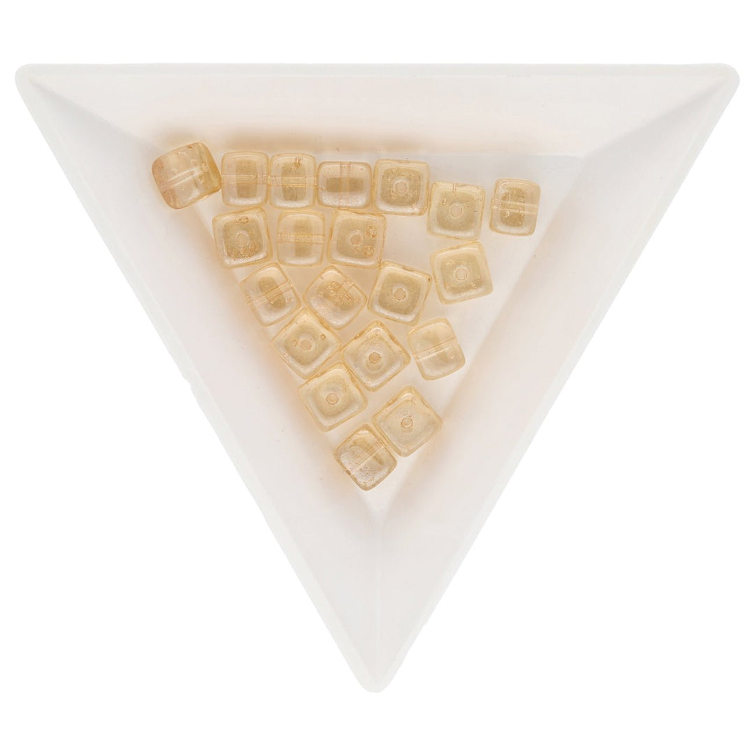 Recycelte Glasperlen "Cubes" - Whisky - PerlineBeads