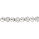 Recycelte Glasperlen "Hearts" - Half Silver - PerlineBeads