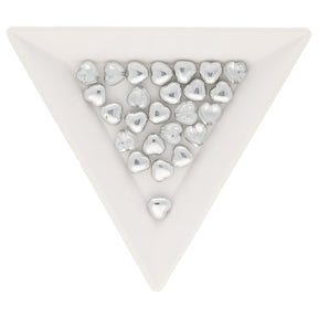 Recycelte Glasperlen "Hearts" - Half Silver - PerlineBeads