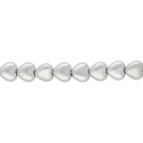 Recycelte Glasperlen "Hearts" - Matt Silver - PerlineBeads