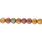 Recycelte Glasperlen "Hearts" - Metallic Candy - PerlineBeads