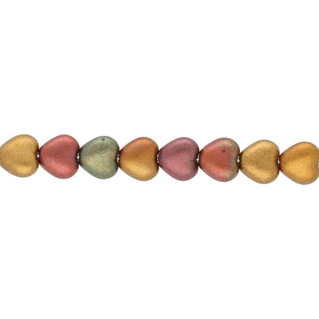 Recycelte Glasperlen "Hearts" - Metallic Candy - PerlineBeads