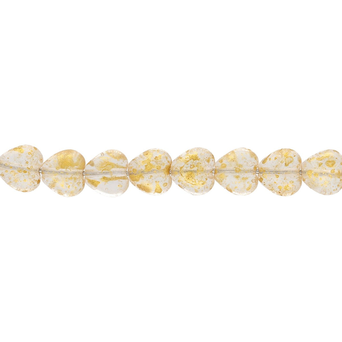 Recycelte Glasperlen "Hearts" - Rough Gold - PerlineBeads