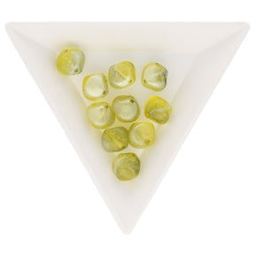Recycelte Glasperlen "Organic Bicone" - Green & Yellow - PerlineBeads