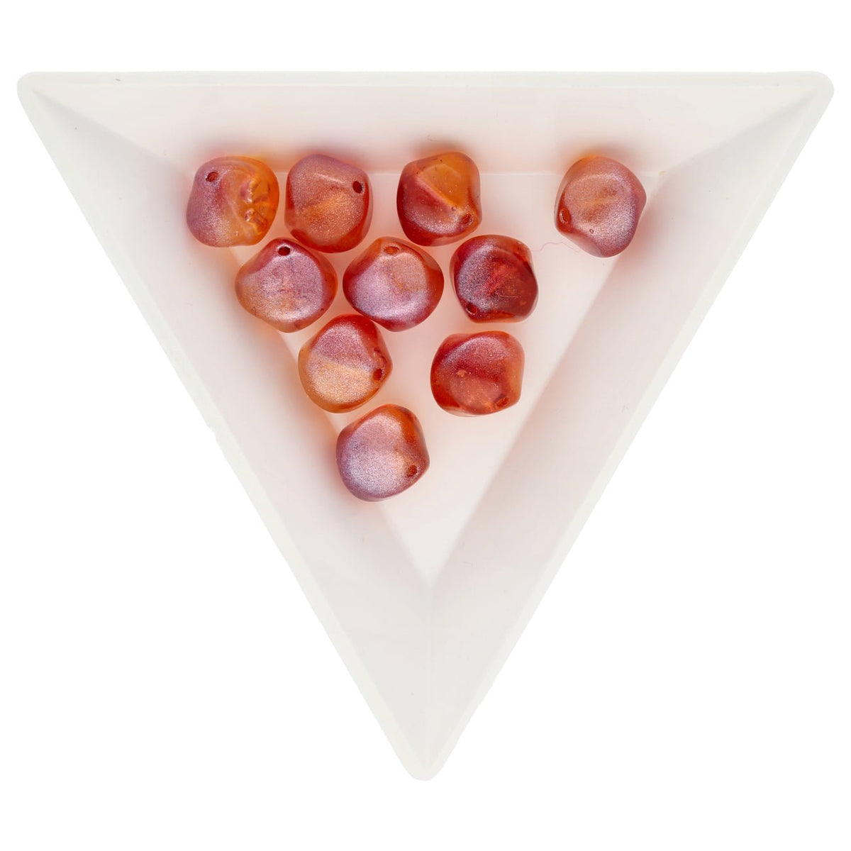 Recycelte Glasperlen "Organic Bicone" - Orange & Yellow - PerlineBeads