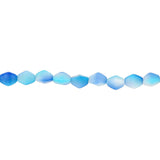 Recycelte Glasperlen "Tiny Bicone" - Blue and White - PerlineBeads