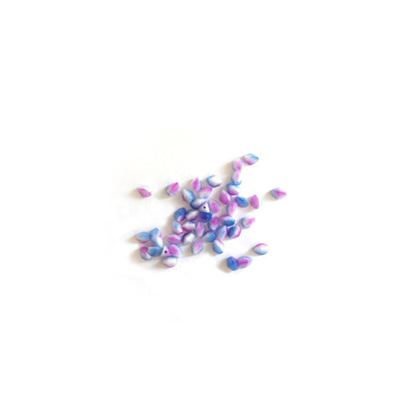 Recycelte Glasperlen "Tiny Bicone" - Blue White Fuchsia - PerlineBeads