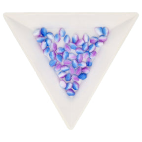 Recycelte Glasperlen "Tiny Bicone" - Blue White Fuchsia - PerlineBeads