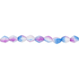 Recycelte Glasperlen "Tiny Bicone" - Blue White Fuchsia - PerlineBeads
