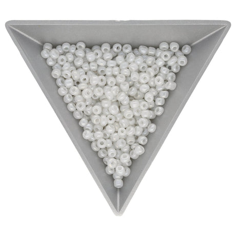 Rocailles Glasperlen 3 mm unregelmässige Grösse – Ceylon White - PerlineBeads