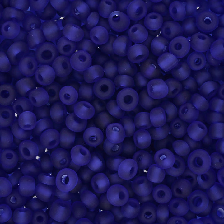 Rocailles Glasperlen 3 mm unregelmässige Grösse – Frosted Blue - PerlineBeads