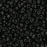 Rocailles Glasperlen 3 mm unregelmässige Grösse – Opaque Black - PerlineBeads