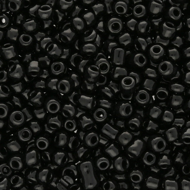Rocailles Glasperlen 3 mm unregelmässige Grösse – Opaque Black - PerlineBeads