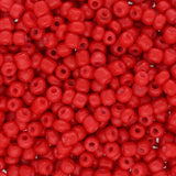 Rocailles Glasperlen 3 mm unregelmässige Grösse – Opaque Red - PerlineBeads