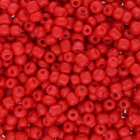 Rocailles Glasperlen 3 mm unregelmässige Grösse – Opaque Red - PerlineBeads
