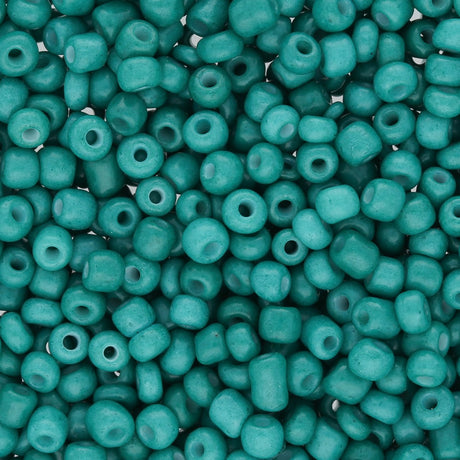 Rocailles Glasperlen 3 mm unregelmässige Grösse – Opaque Teal - PerlineBeads