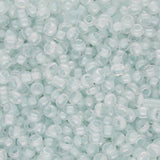 Rocailles Glasperlen 3 mm unregelmässige Grösse – Transp. inside Luster Light Cyan - PerlineBeads