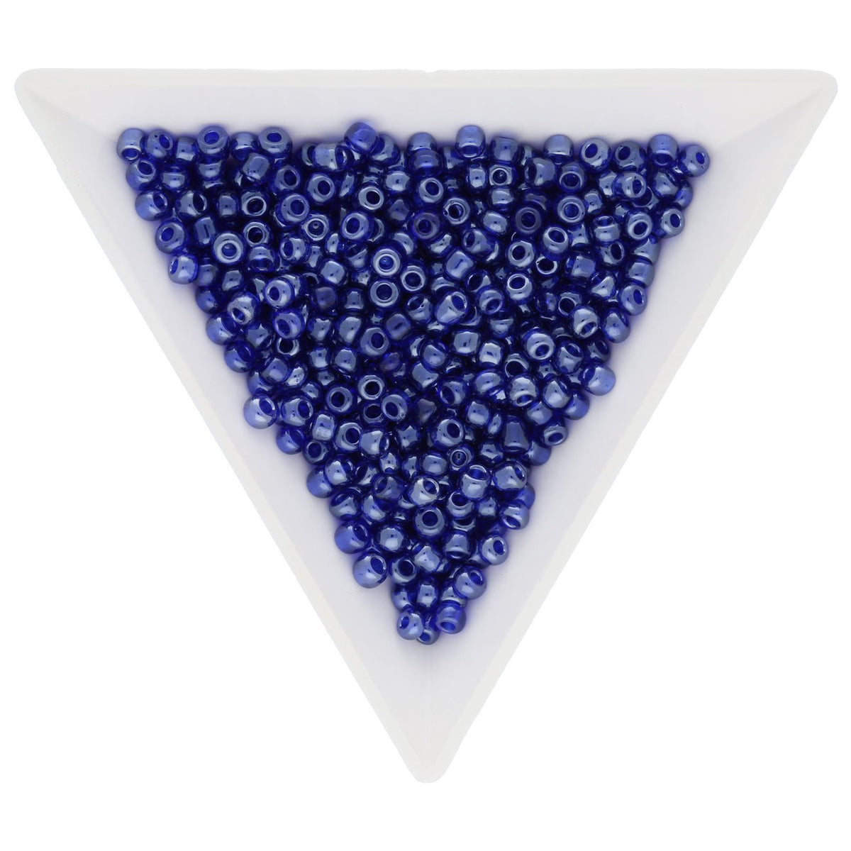 Rocailles Glasperlen 3 mm unregelmässige Grösse – Transparent Lustered Blue - PerlineBeads