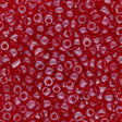 Rocailles Glasperlen 3 mm unregelmässige Grösse – Transparent Lustered Cerise - PerlineBeads